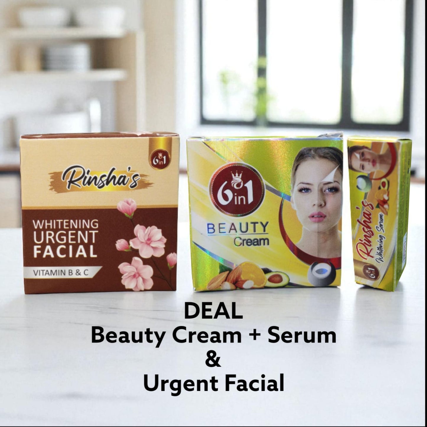 Deal: 1 Beauty Cream, 1 Whitening  Serum, 1 Urgent Whitening Facial