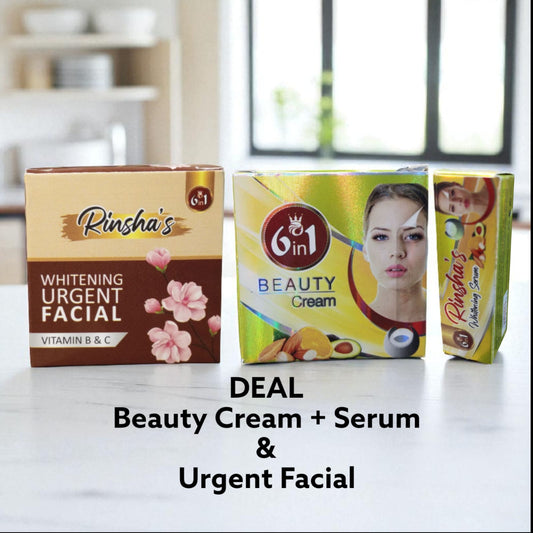 Deal: 1 Beauty Cream, 1 Whitening  Serum, 1 Urgent Whitening Facial