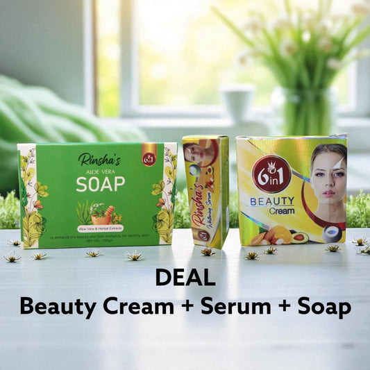 DEAL: 1  Beauty Cream, 1 Whitening Serum, 1 Aloe Vera Soap